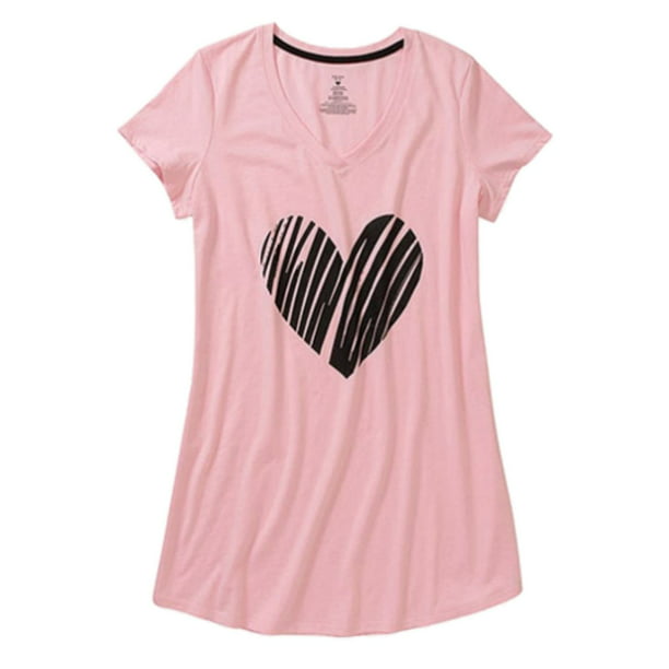 UYU Girls Nightgowns Love Heart Print Shirts Sleepwear Dress 